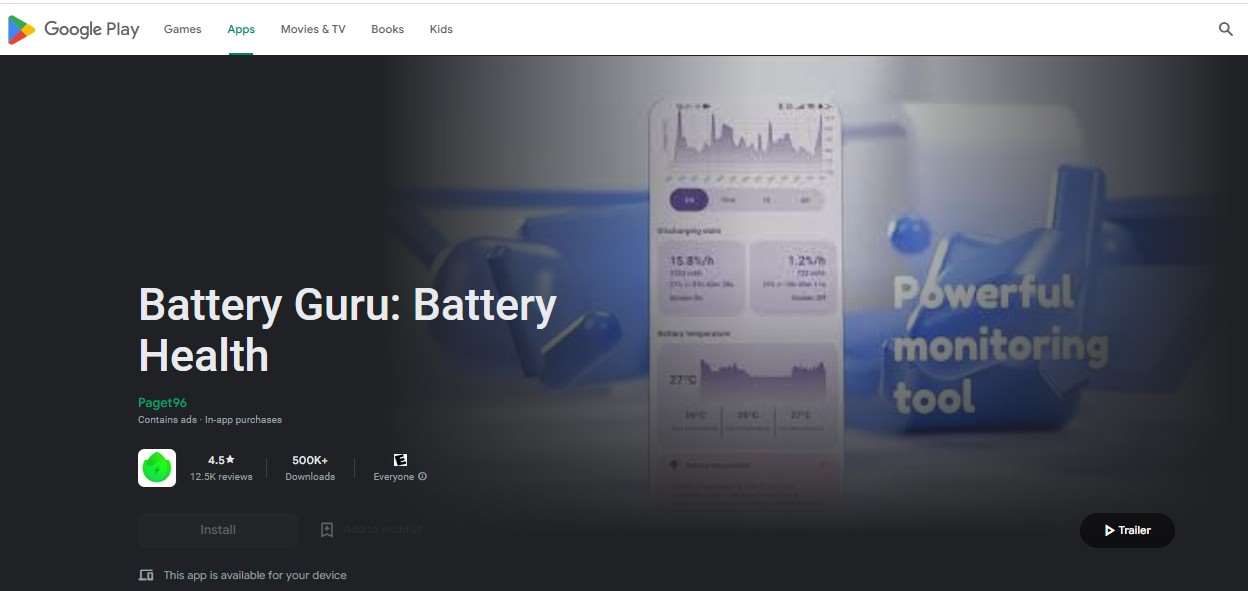 Aplikasi Penghemat Baterai Battery Guru Battery Health