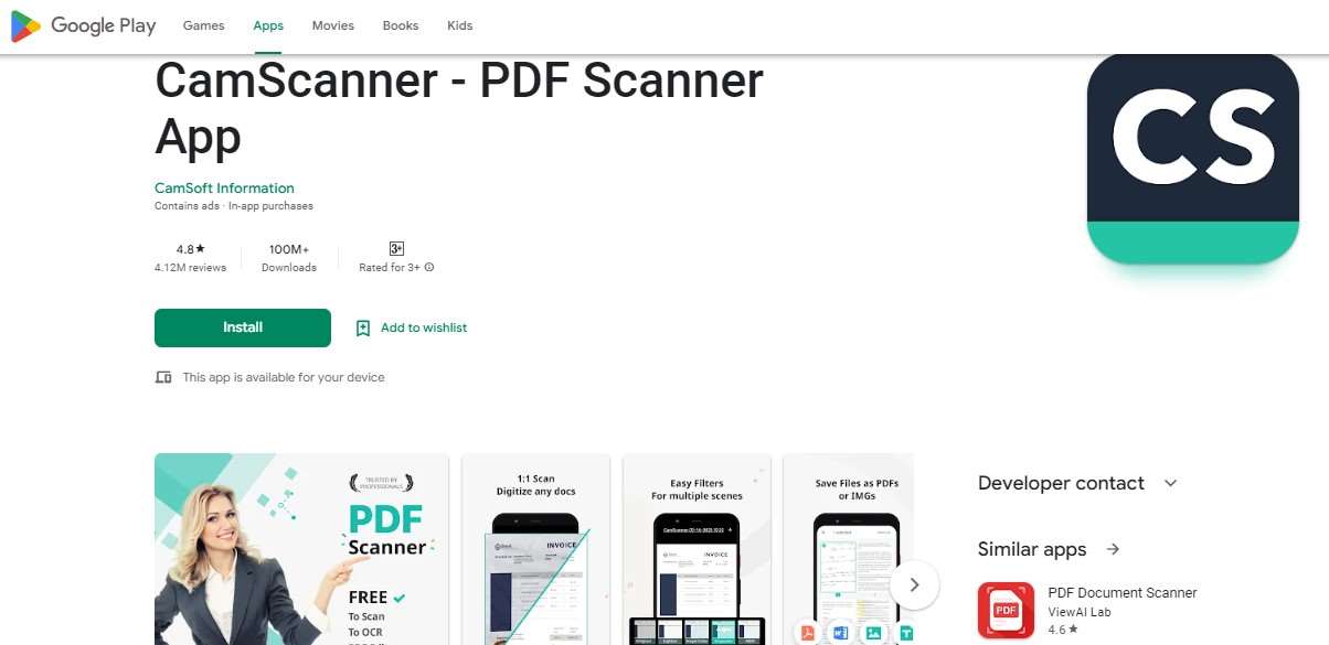 Aplikasi Scanner Dokumen CamScanner - PDF Scanner App