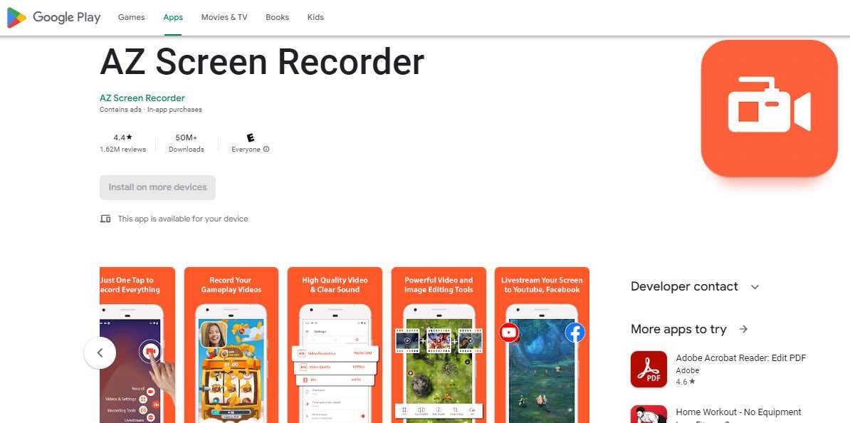 Aplikasi Screen Recorder AZ Screen Recorder