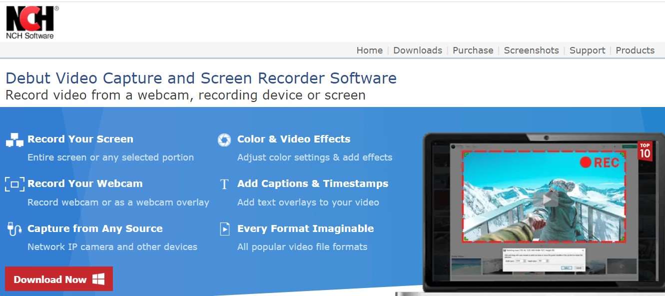 Aplikasi Screen Recorder PC Debut Video Capture and Screen Recorder Software