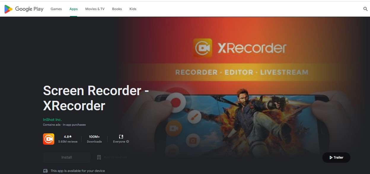Aplikasi Screen Recorder - XRecorder Inshoot