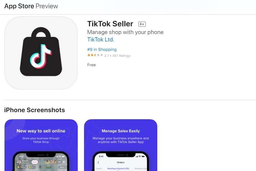 Aplikasi Tiktok Shop TikTok Seller iOS