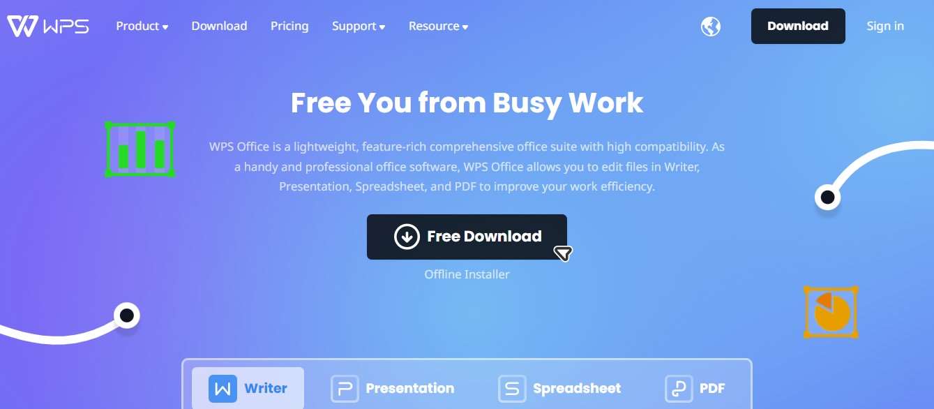 Aplikasi WPS Office Front Page