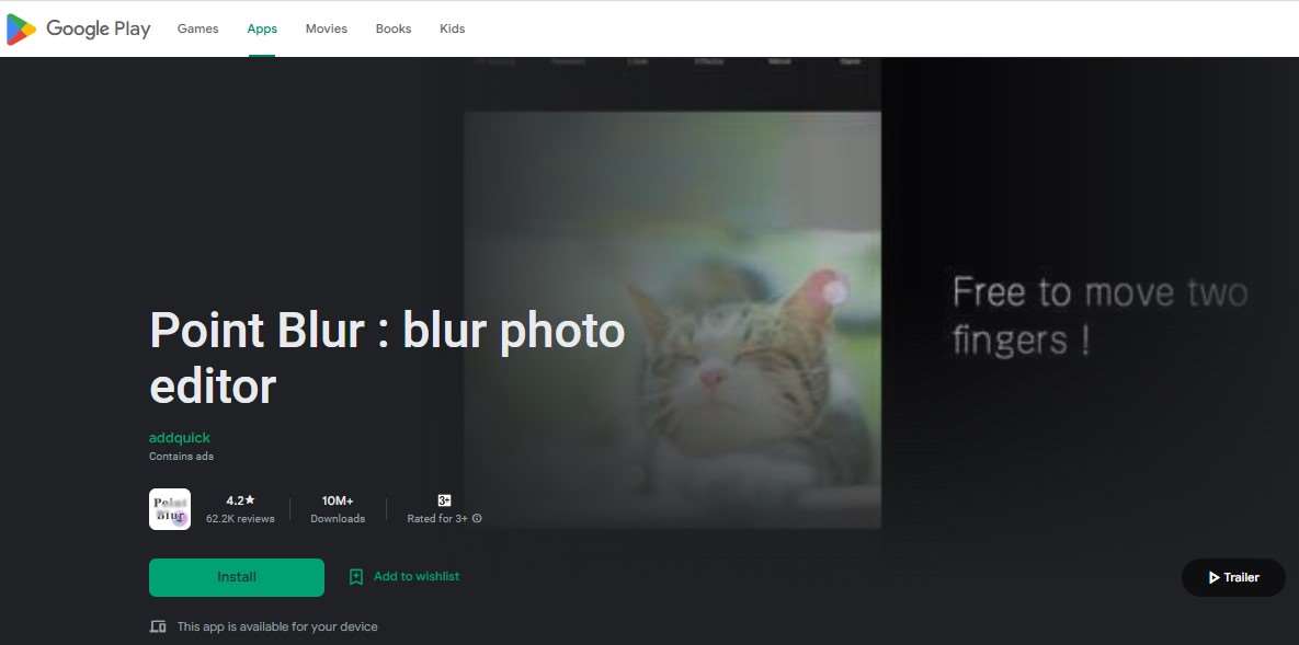 Aplikasi blur wajah Point Blur blur photo editor