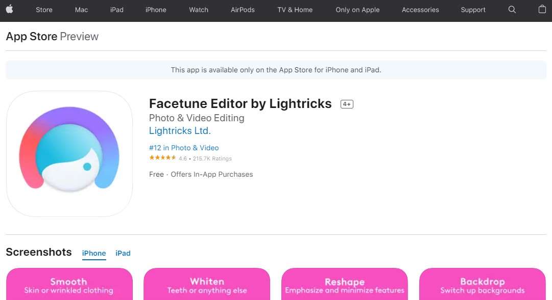 Facetune Editor by Lightricks