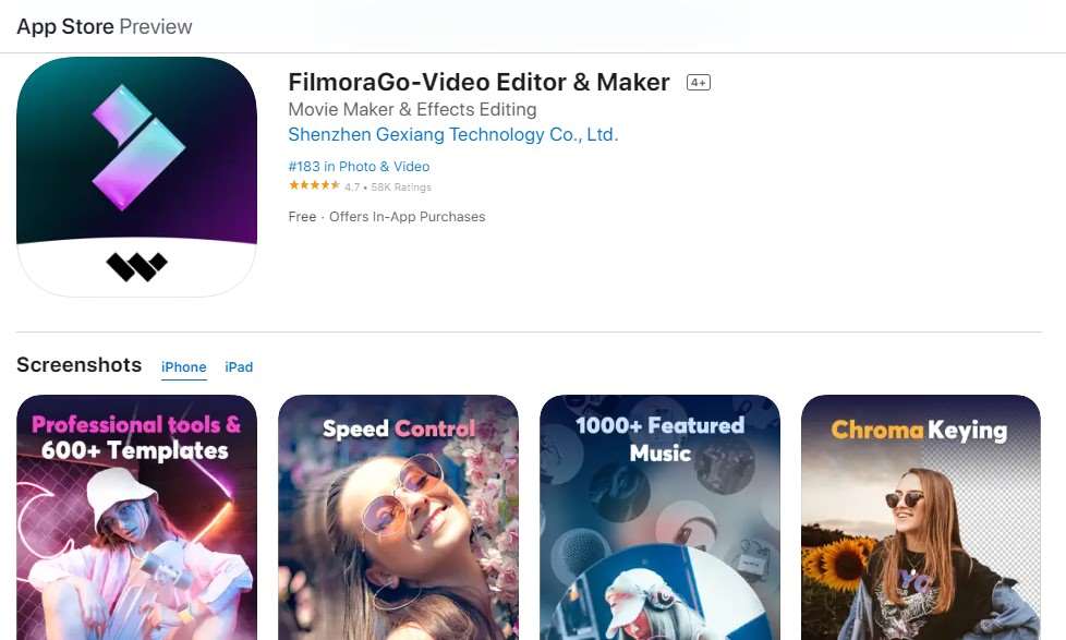 Filmora iOS