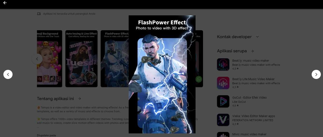 Fitur Edit Lain - Flash Power Effect