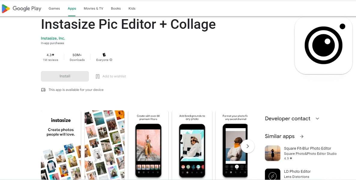 Instasize Pic Editor + Collage
