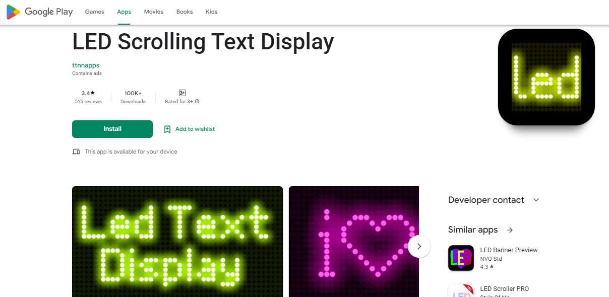 LED Scrolling Text Display