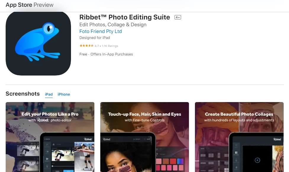Ribbet™ Photo Editing Suite