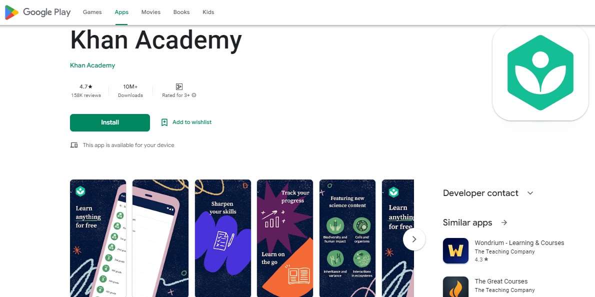 Semua Aplikasi Gratis Khan Academy