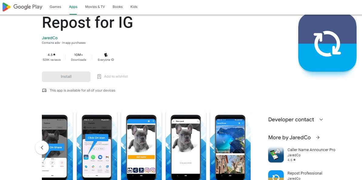 Aplikasi Download Video Instagram Repost for IG
