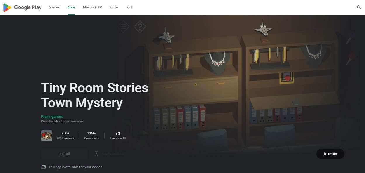 Aplikasi Games Offline Tiny Room Stories Town Mystery