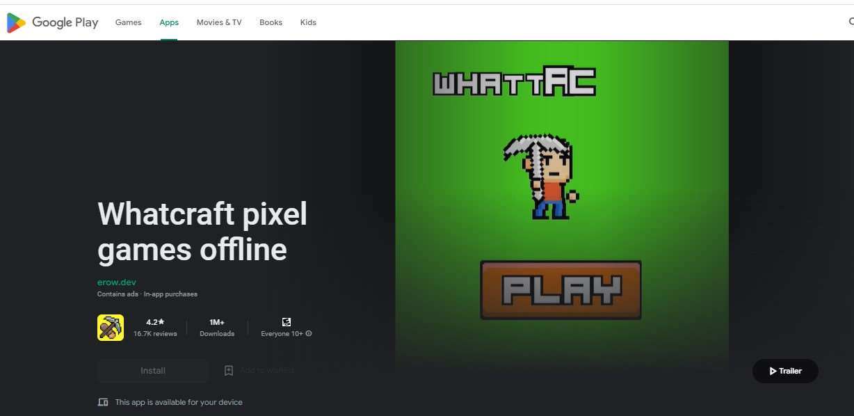 Aplikasi Games Offline Whatcraft pixel games offline