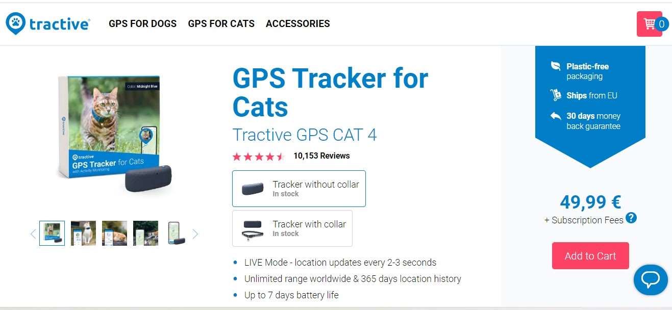 Aplikasi Mencari Kucing Hilang Tractive
