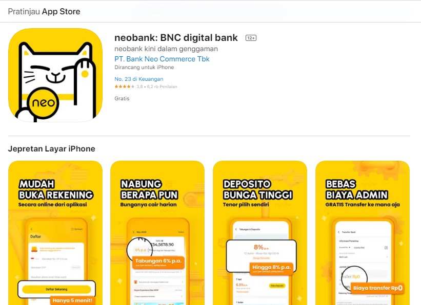 Aplikasi Penghasil DANA neobank BNC digital bank