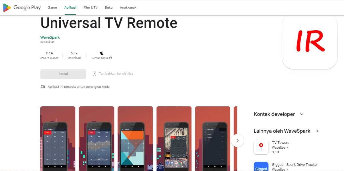 Aplikasi Remote TV Universal TV Remote