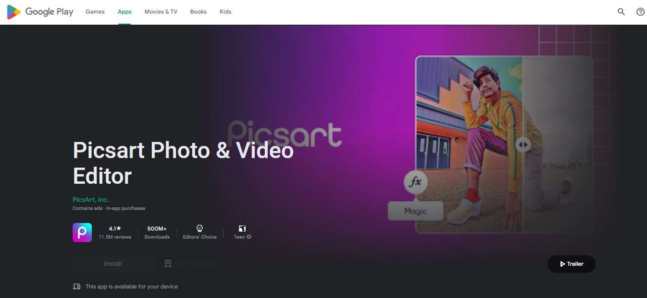 Aplikasi edit video android tanpa watermark - Picsart Photo Video Editor