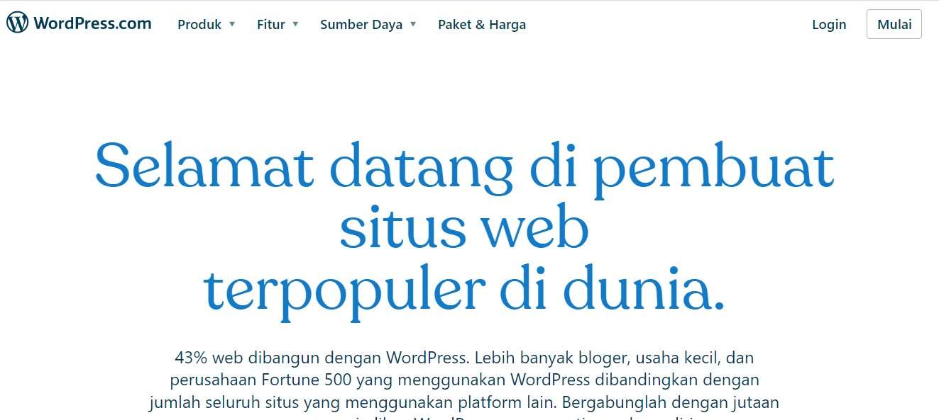 Cara Membuat Website Jenis web WordPress