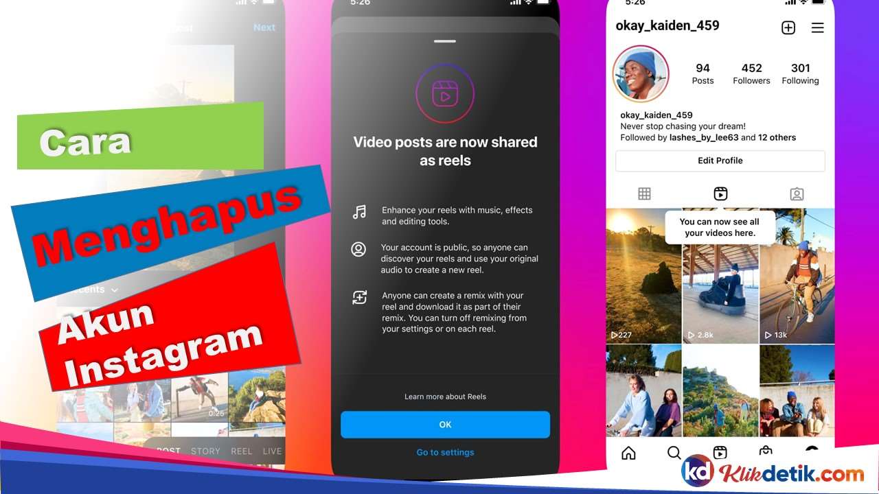 Cara menghapus akun Instagram