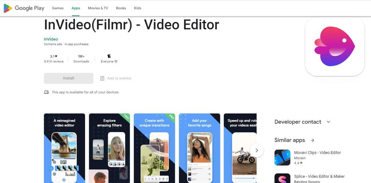 Apk Edit Video Tanpa Watermark InVideo(Filmr) - Video Editor