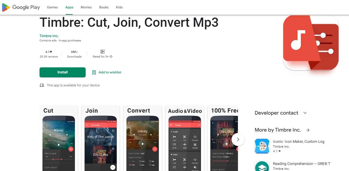 Timbre Cut, Join, Convert Mp3