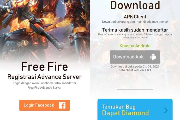 FF Advance Server Cara Mendaftar