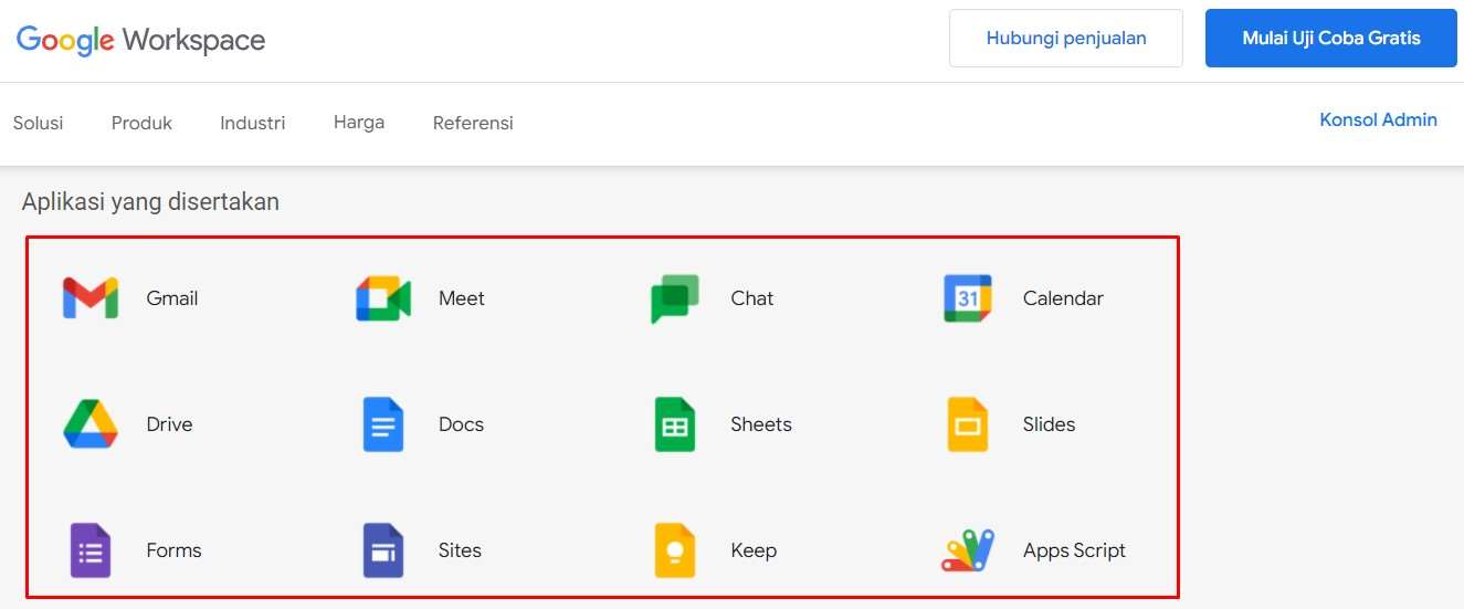 Google Workspace Adalah Aplikasi yang Disertakan