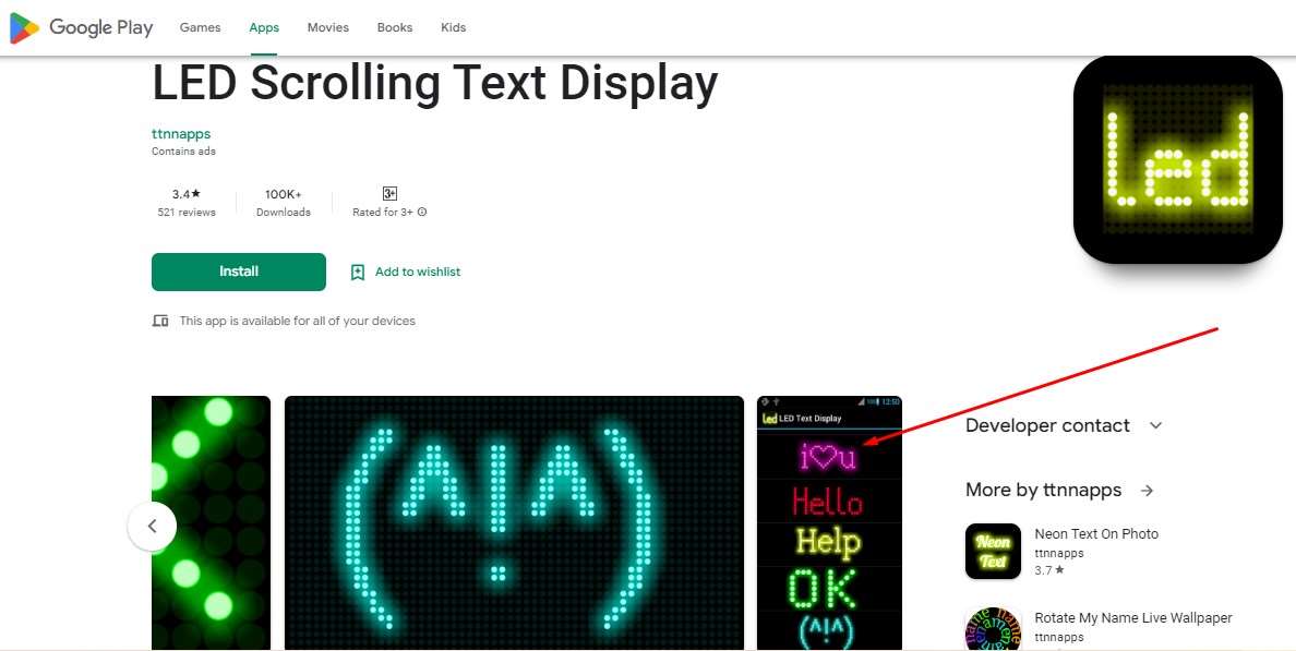 Scrolling Text I Love You LED Scrolling Text Display