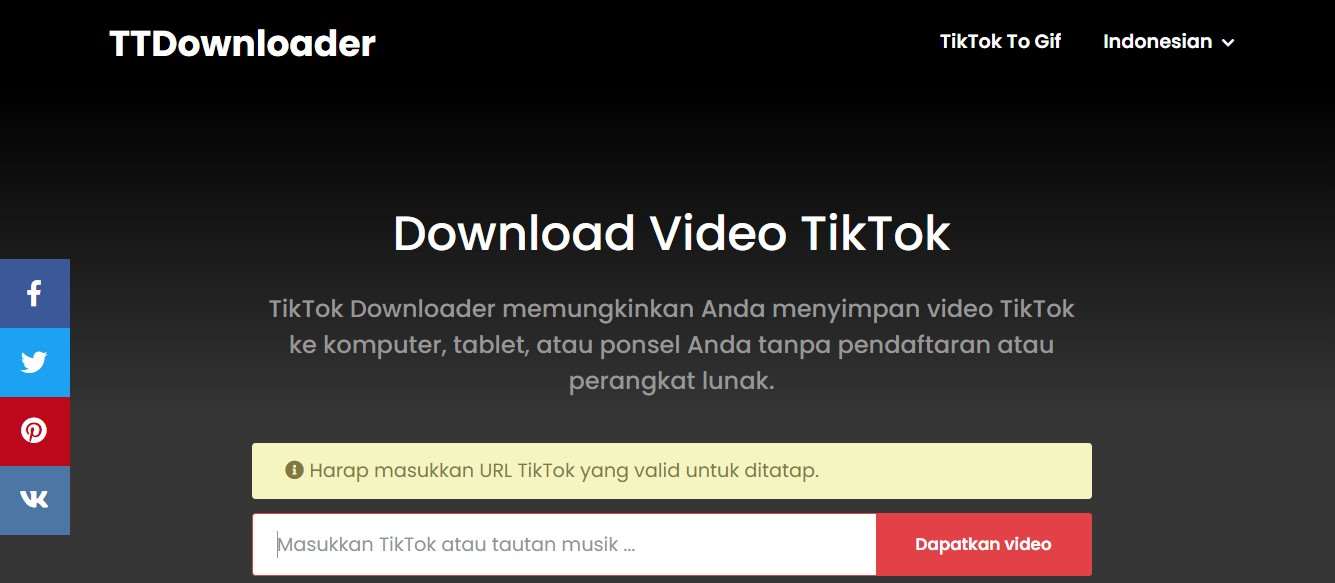 TikTok Downloader No Watermark TTDownloader