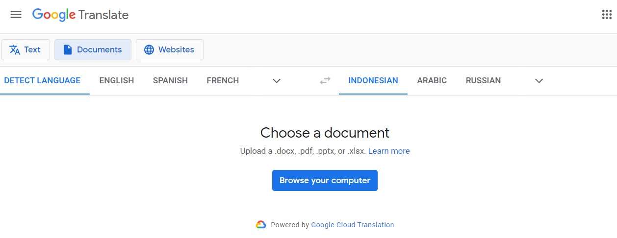 Translate Inggir ke Indonesia Google Translate