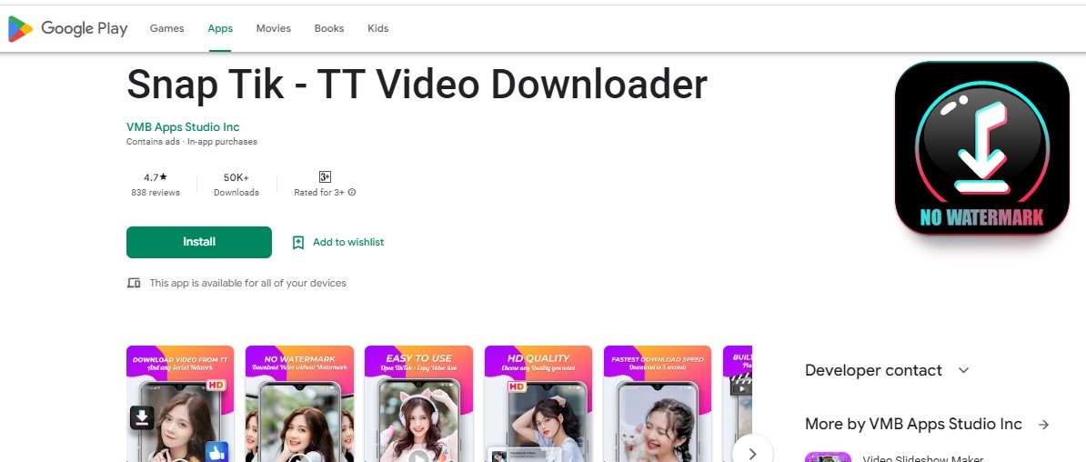 Unduhan Video Tik Tok Snap Tik - TT Video Downloader