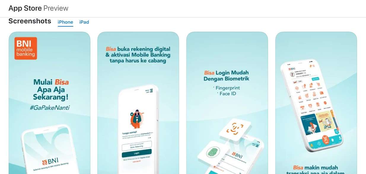 BNI Mobile Banking Login iOS