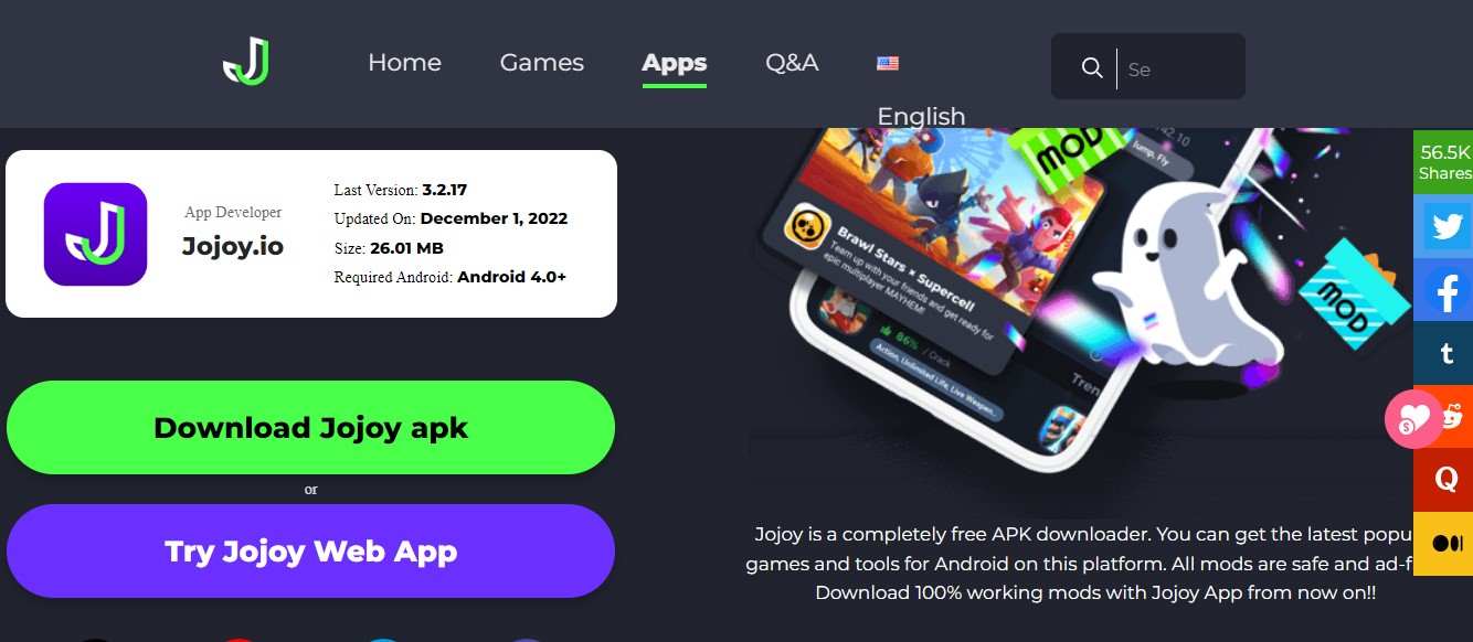 Jojoy io Apps Mod