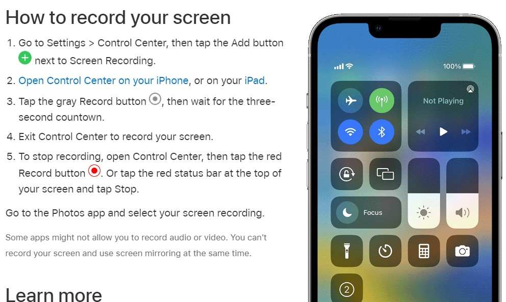 Rekam Layar iPhone