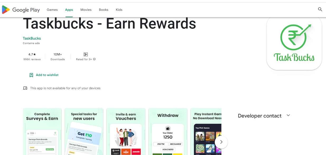 Aplikasi Penghasil Uang Resmi dari Pemerintah Taskbucks - Earn Rewards