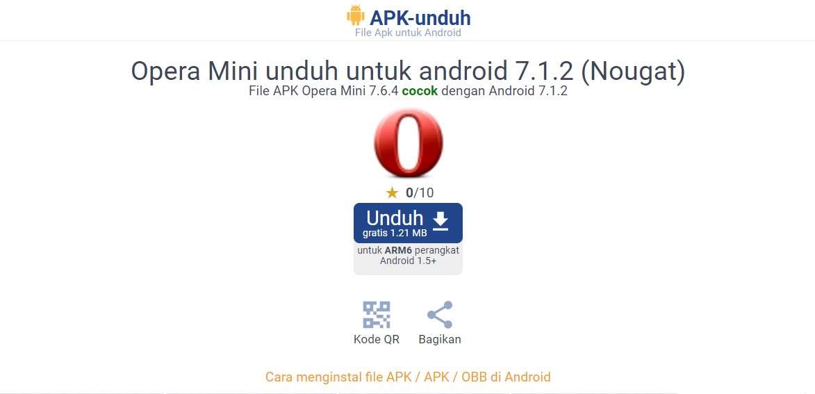 Opera Mini Apk Lama Versi lama