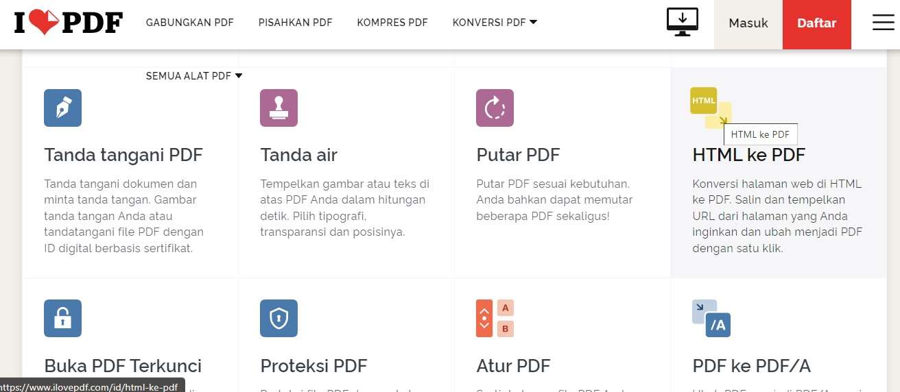 PDF to PNG iLovepdf HTML ke PDF