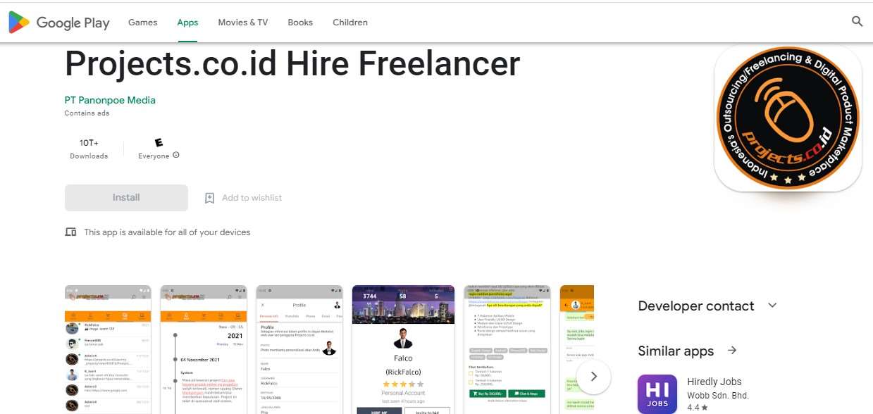 Projects.co.id Hire Freelancer