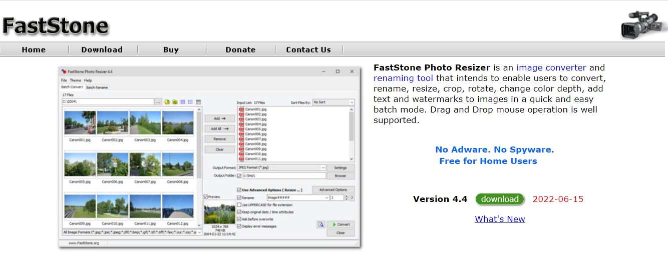 Rubah JPEG ke JPG FastStone Photo Resizer