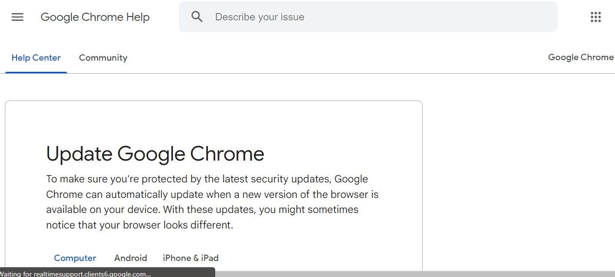 Update Chrome