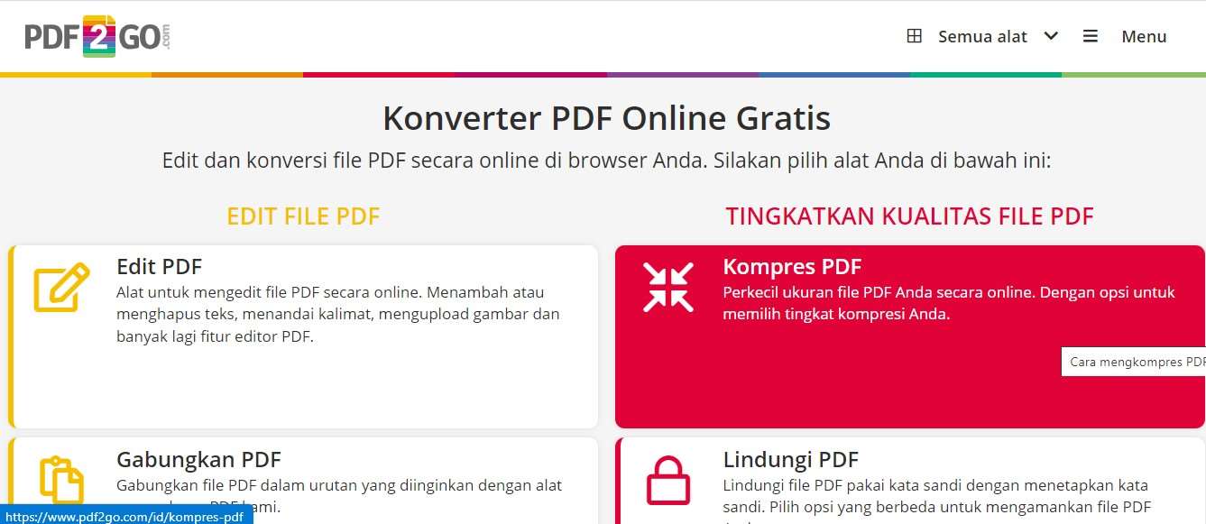 Kompres PDF Sesuai Ukuran yang Diinginkan PDF2Go