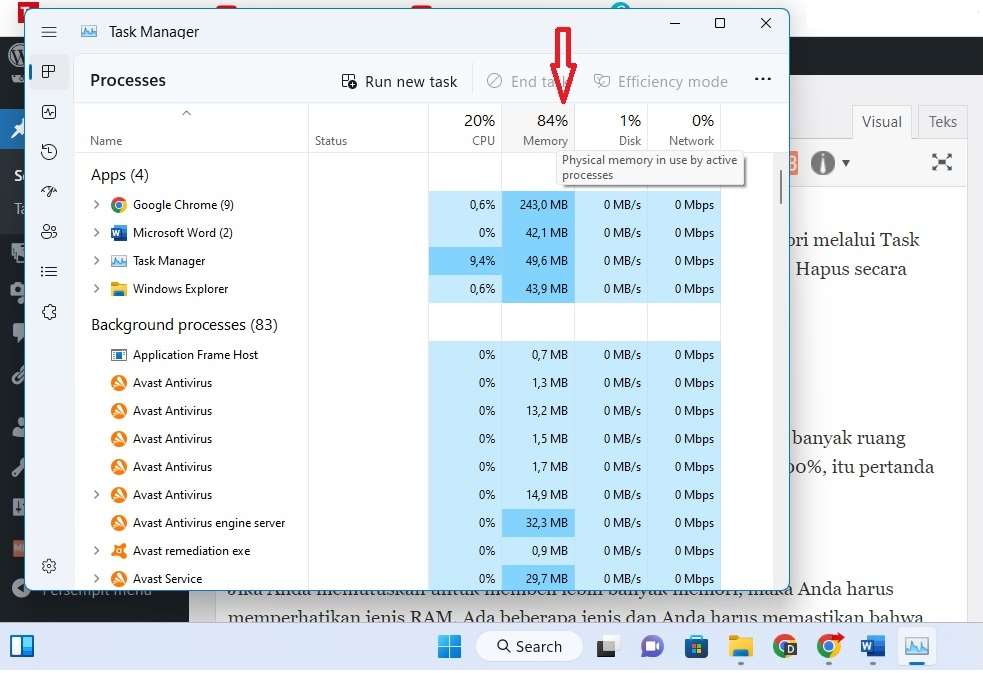 Mengatasi Laptop Lemot Memori