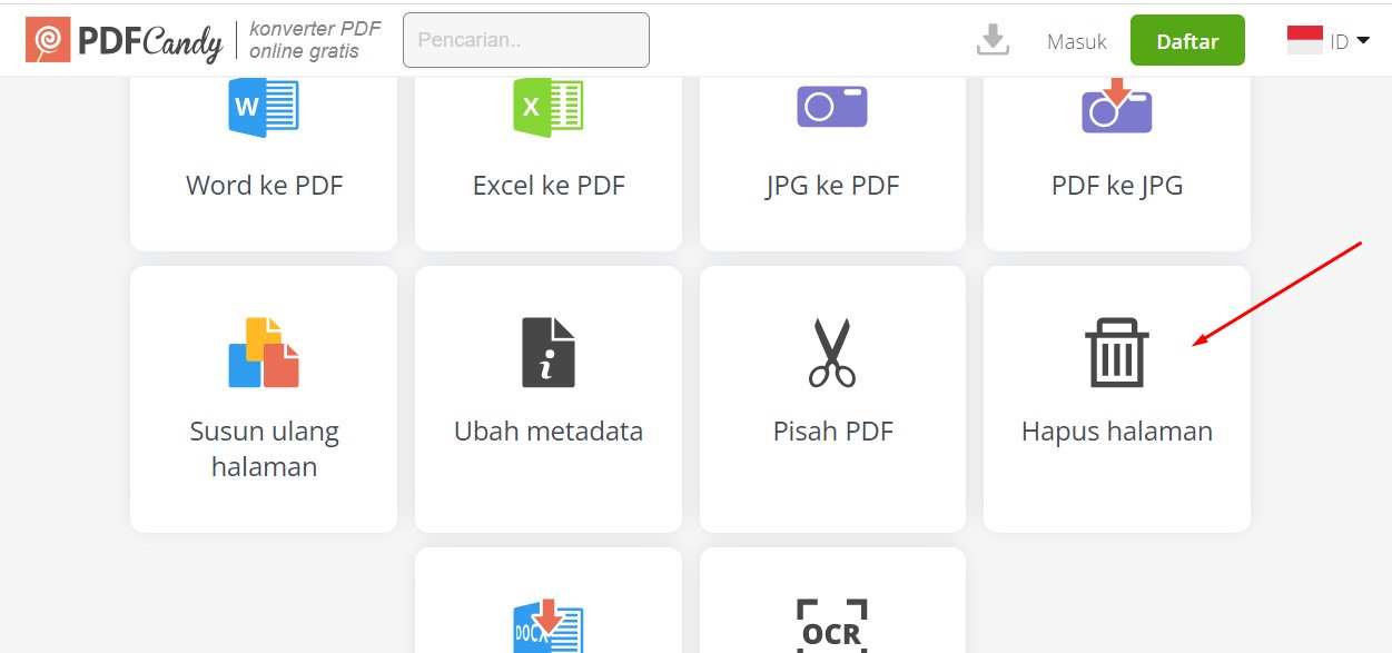 Menghapus PDF PDFCandy