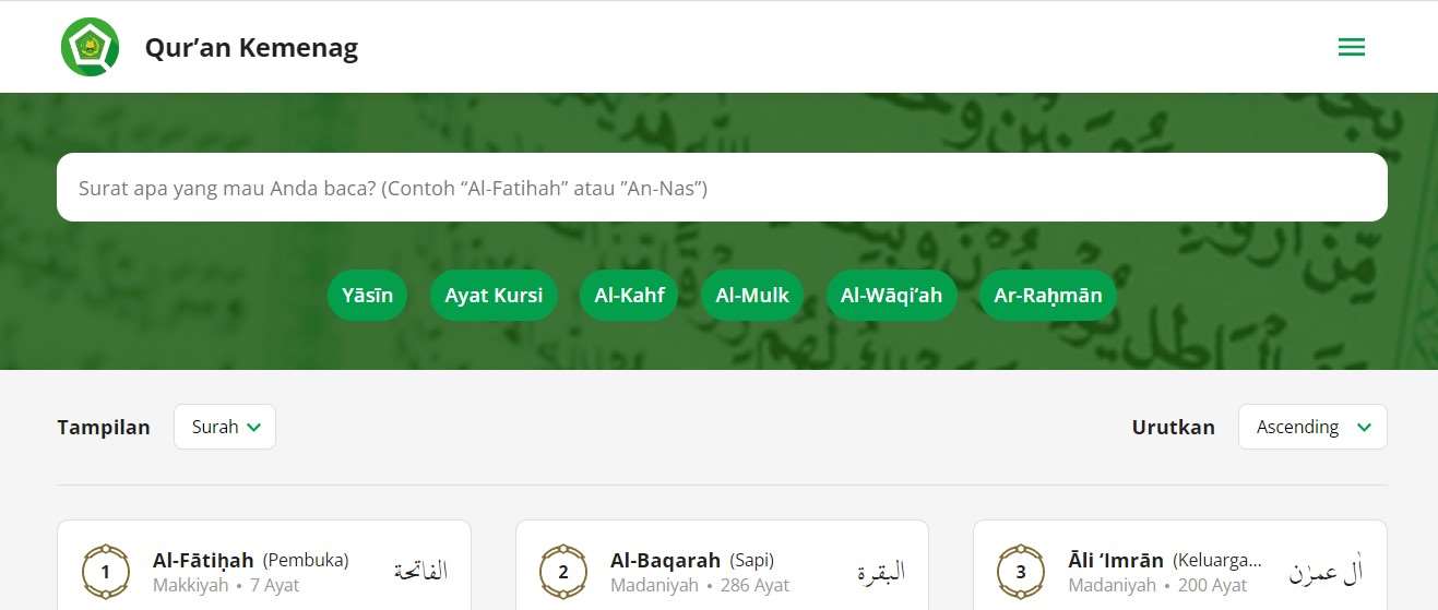 Qur'an Kemenag Website