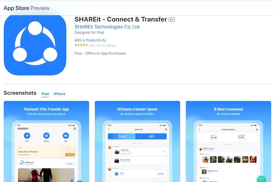 SHAREit Apk iOS
