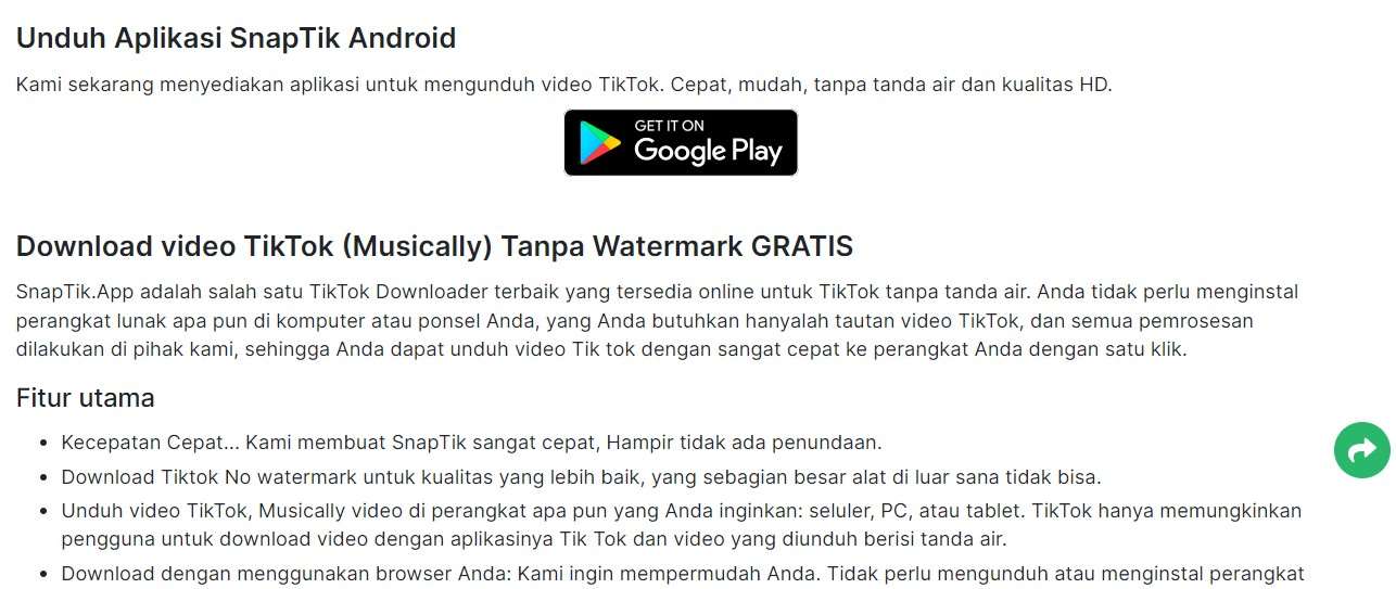 Snaptik video downloader for TikTok Harga