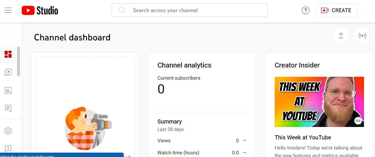 Youtube Studio Dashboard YT Creator