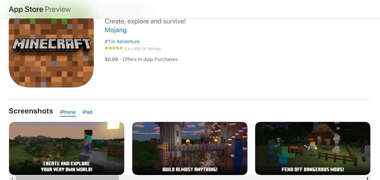 Download Minecraft PE Minecraft iOS