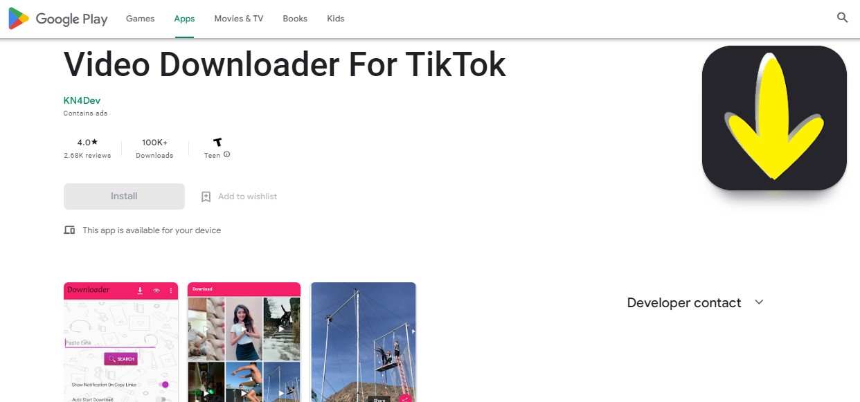 Download from Tik Tok Video Downloader For TikTok